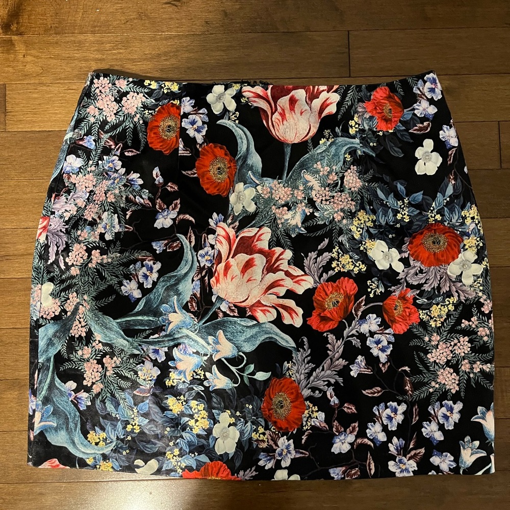 Mink Pink satin floral skirt